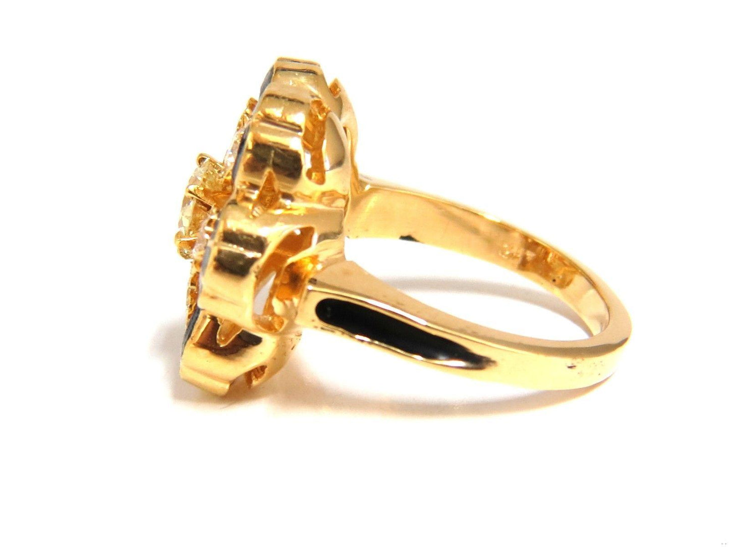 1.05ct Vintage Cluster natural diamonds ring 14kt Old Miner 10706**