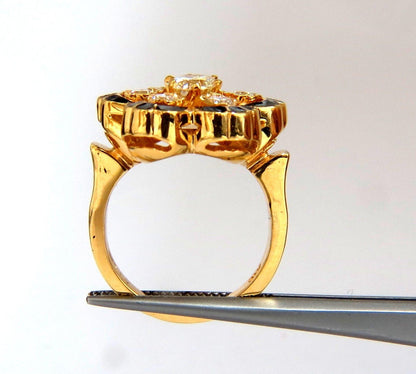 1.05ct Vintage Cluster natural diamonds ring 14kt Old Miner 10706**