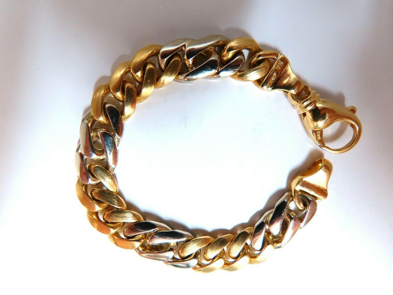 Miami Cuban Link Bracelet 18kt gold Two Tone 10868 *v