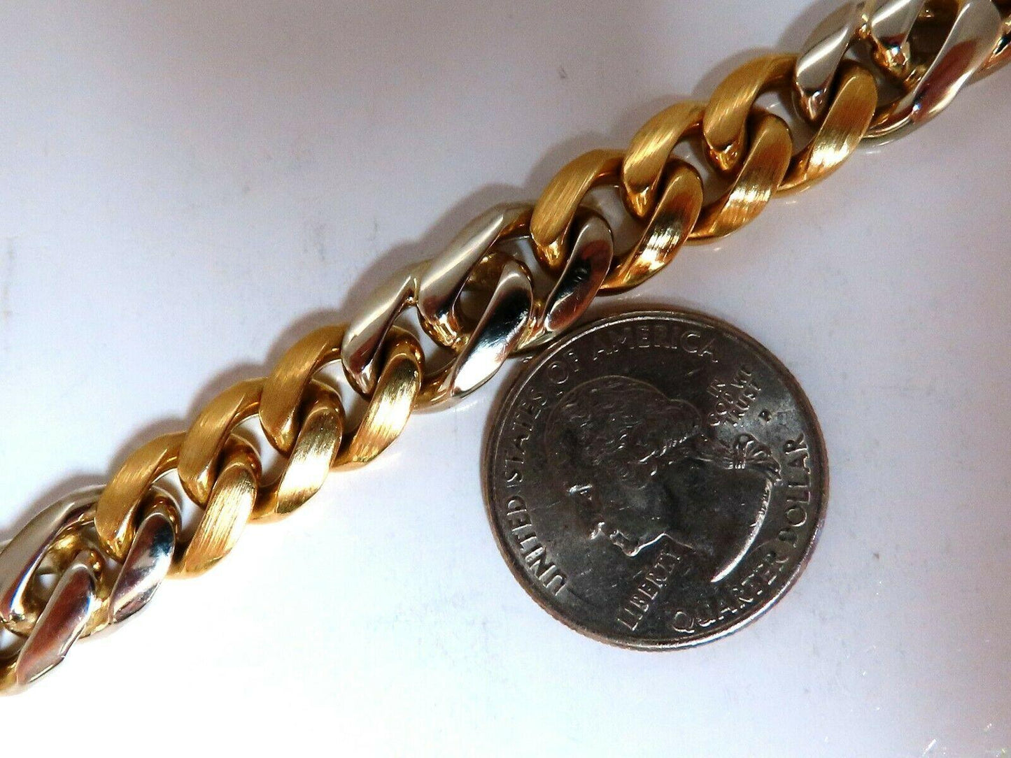 Miami Cuban Link Bracelet 14kt gold Two Tone 10868**