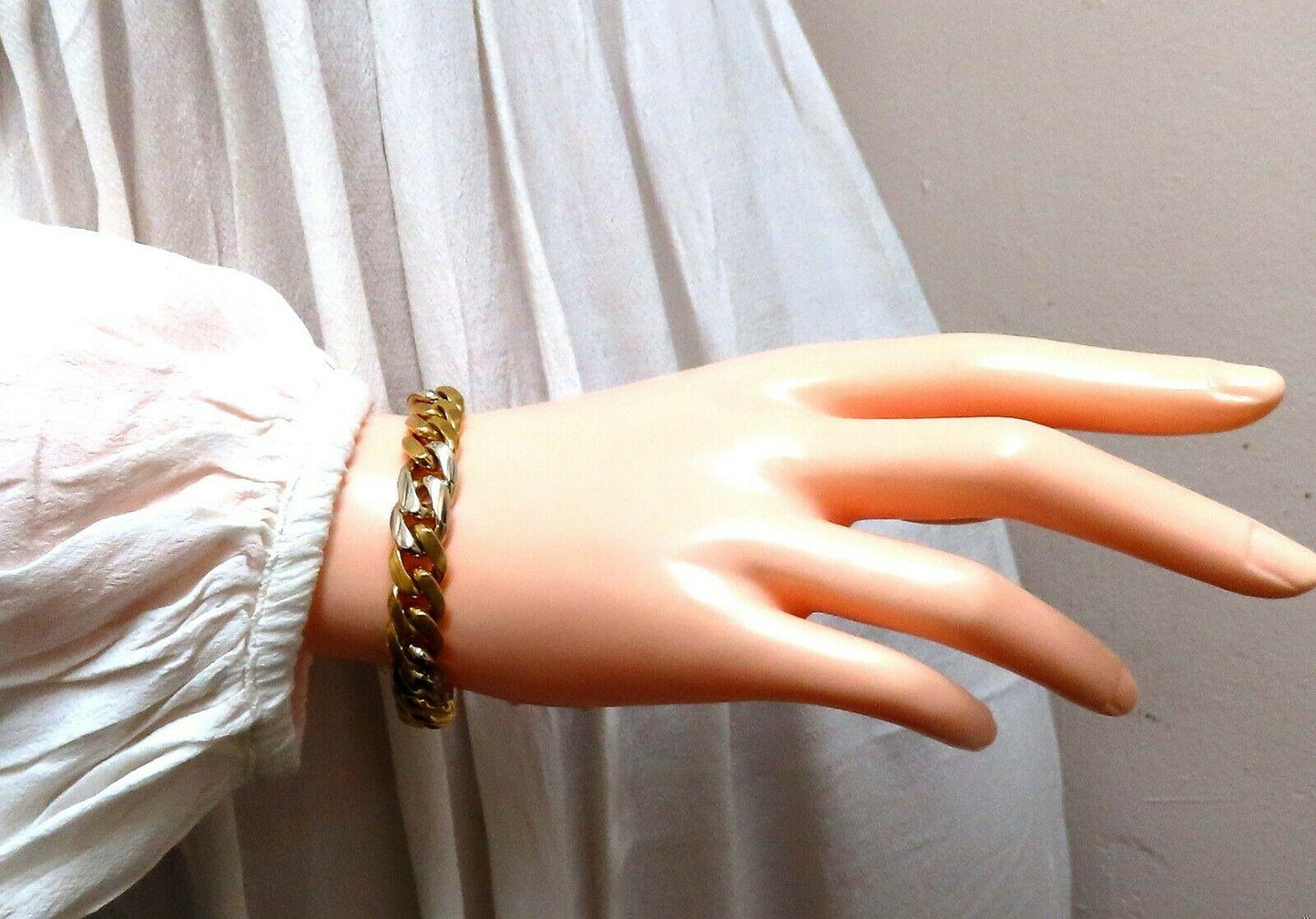 Miami Cuban Link Bracelet 14kt gold Two Tone 10868**