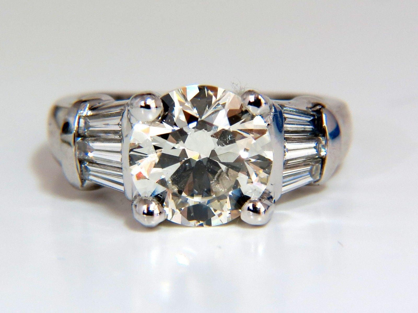 GIA Certified 3.01ct Natural Diamond Ring Classic Three Platinum 10050