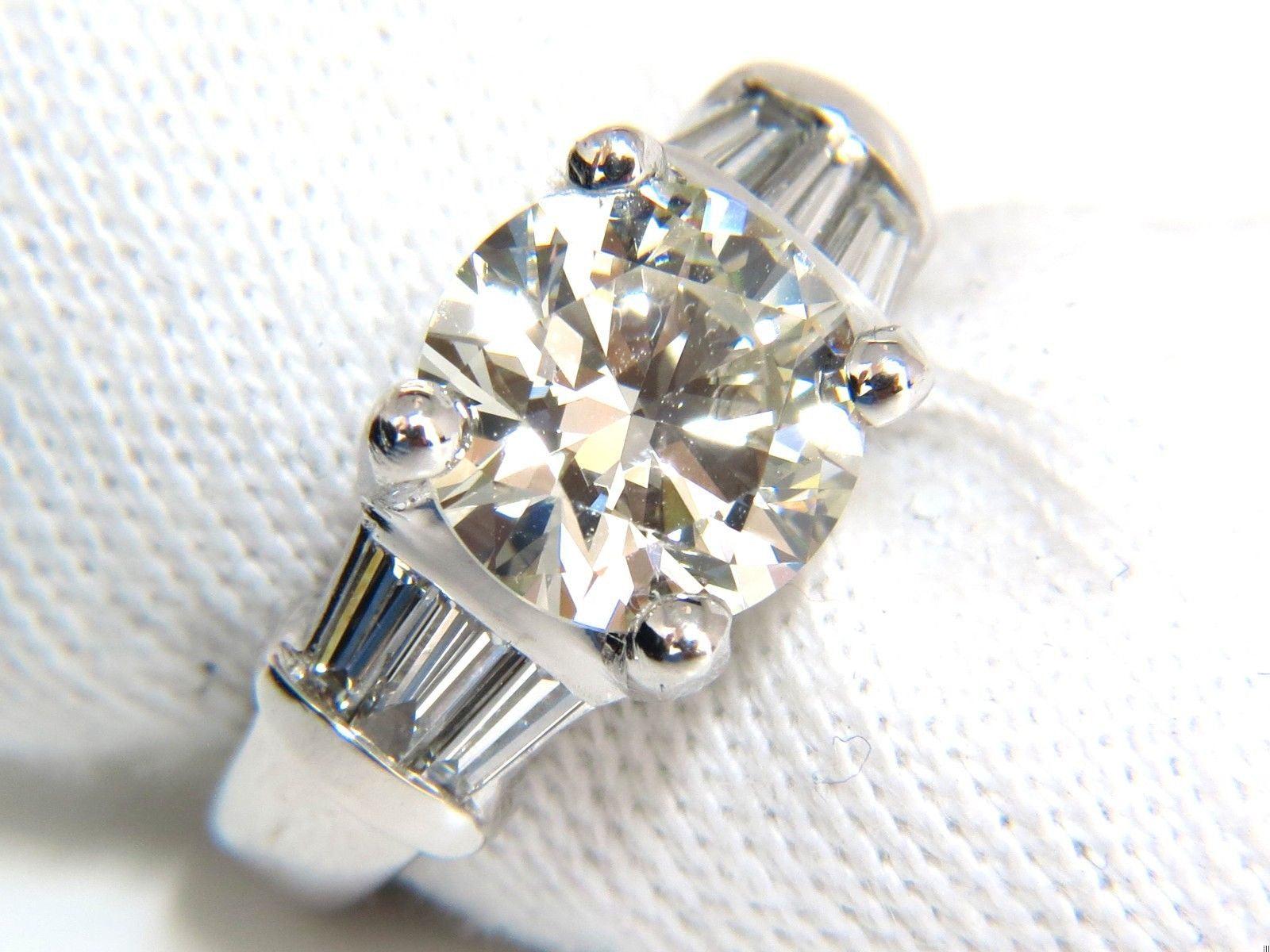 GIA Certified 3.01ct Natural Diamond Ring Classic Three Platinum 10050