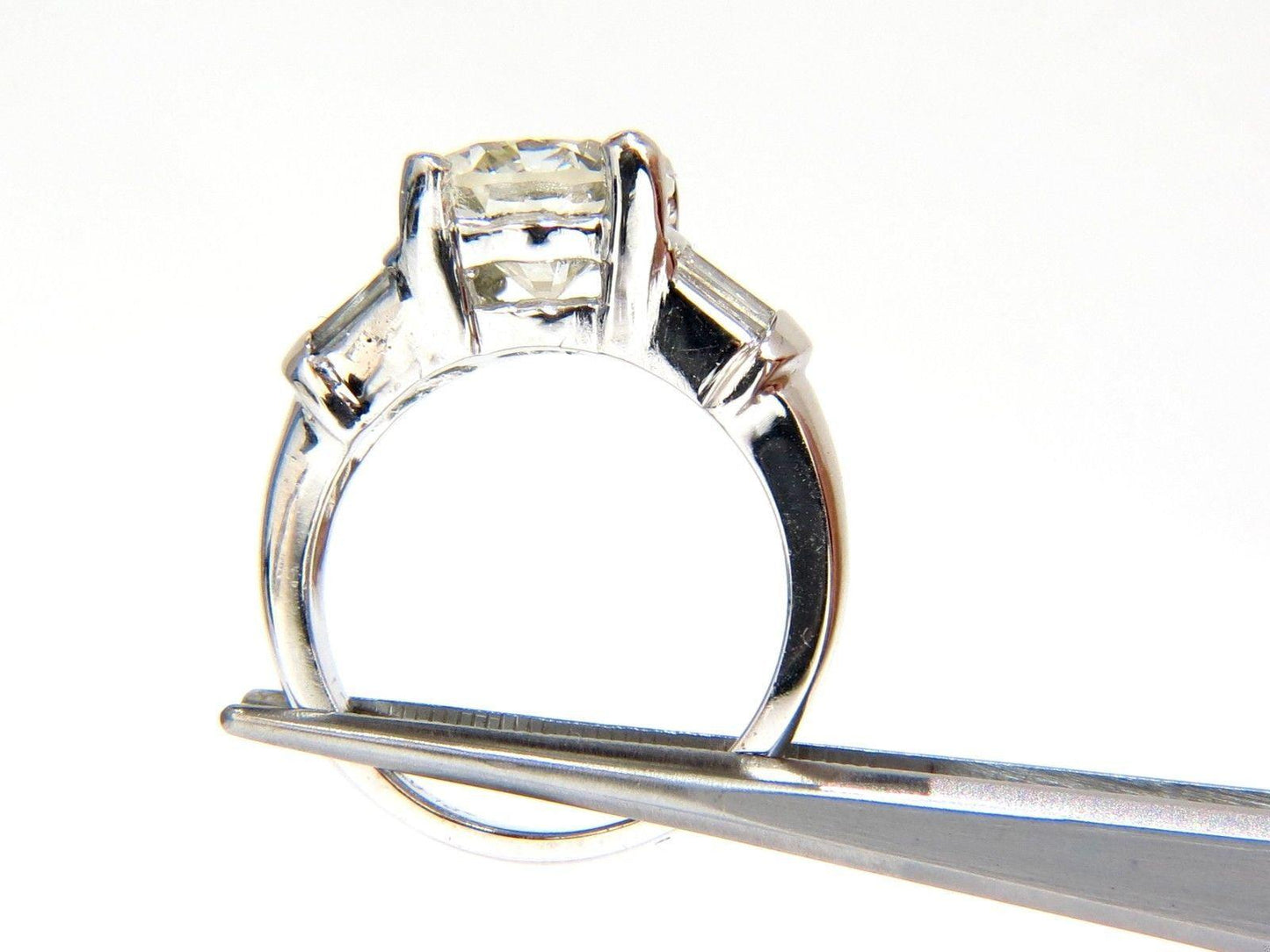 GIA Certified 3.01ct Natural Diamond Ring Classic Three Platinum 10050