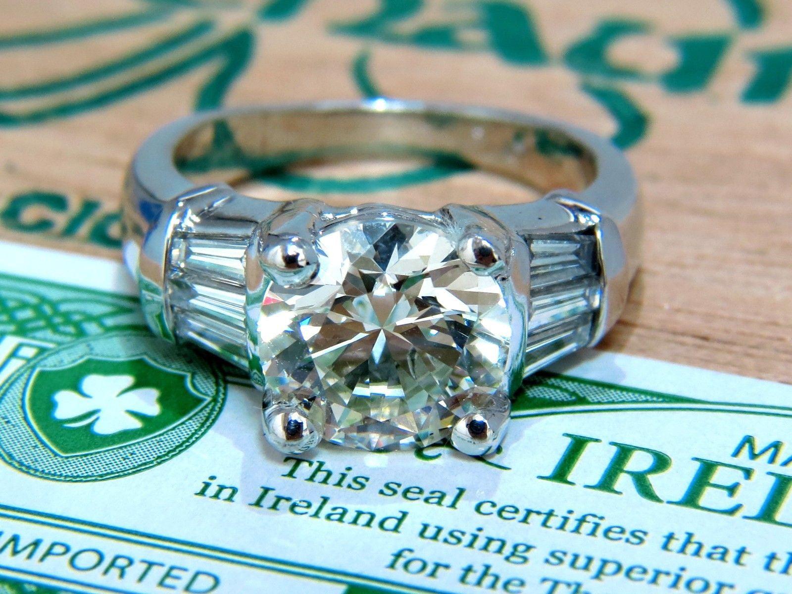 GIA Certified 3.01ct Natural Diamond Ring Classic Three Platinum 10050
