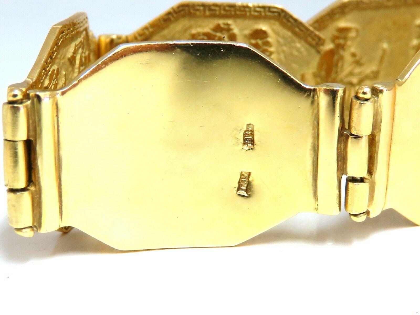 Egyptian Hieroglyphics Statement Cuff Bracelet 18kt Gold 10983**