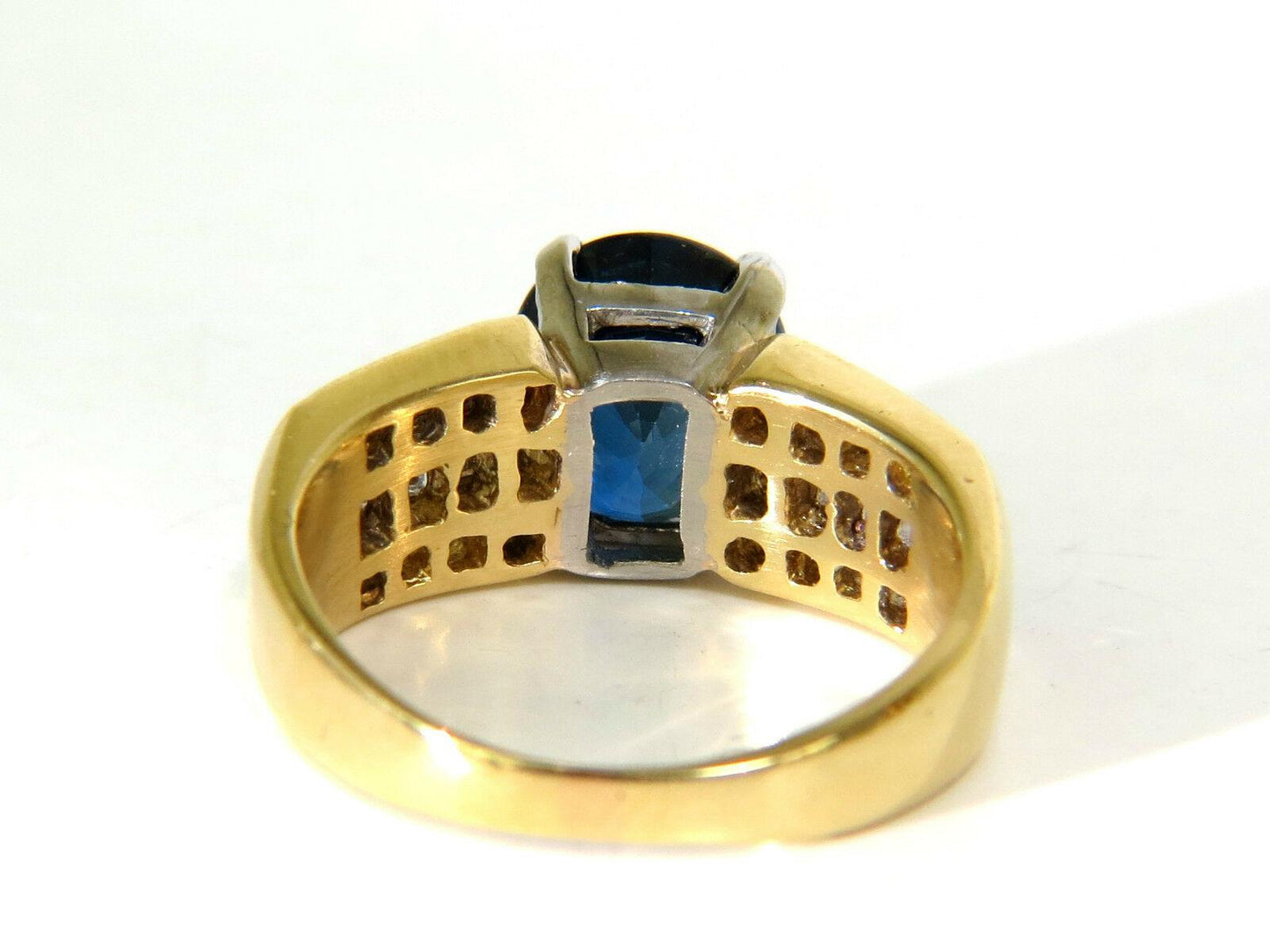 GIA Certified 4.93CT Natural Top Gem Sapphire Diamond Ring Classic Set 11094**