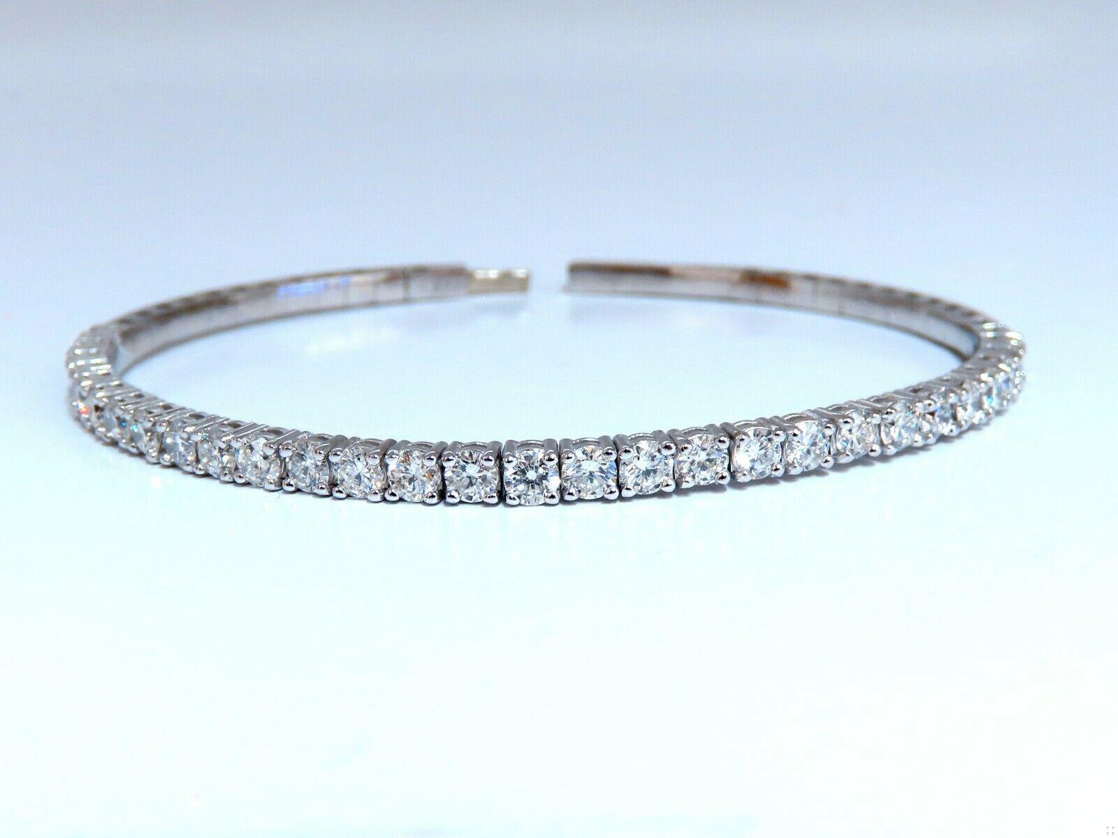 2.90ct Natural Round Diamonds Flexible Tennis Bangle Bracelet 14 Karat 11099 *v