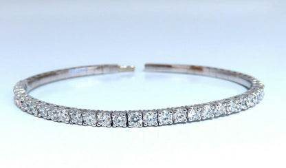 2.90ct Natural Round Diamonds Flexible Tennis Bangle Bracelet 14 Karat 11099 *v