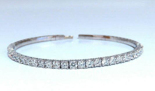 2.90ct Natural Round Diamonds Flexible Tennis Bangle Bracelet 14 Karat 11099 *v