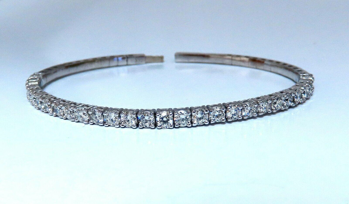 2.90ct Natural Round Diamonds Flexible Tennis Bangle Bracelet 14 Karat 48147 *v
