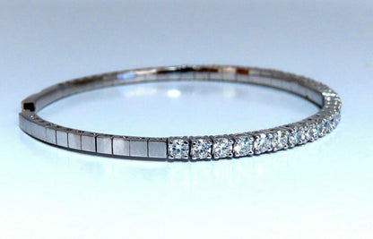 2.90ct Natural Round Diamonds Flexible Tennis Bangle Bracelet 14 Karat 11099 *v