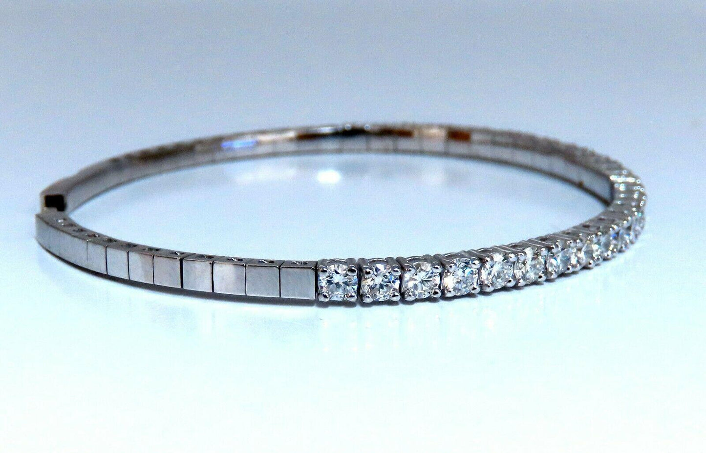 2.90ct Natural Round Diamonds Flexible Tennis Bangle Bracelet 14 Karat 48147 *v