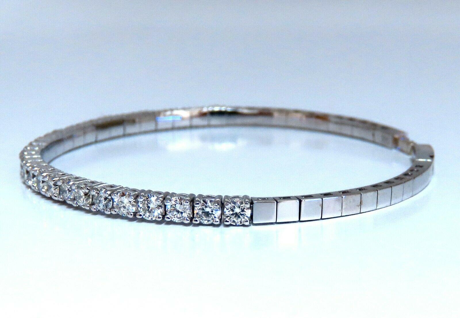 2.90ct Natural Round Diamonds Flexible Tennis Bangle Bracelet 14 Karat 11099 *v