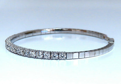 2.90ct Natural Round Diamonds Flexible Tennis Bangle Bracelet 14 Karat 48147 *v