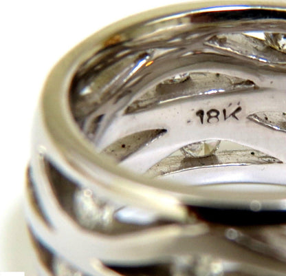 18KT .75CT DIAMOND 3D CHANNEL WAVE WIDE BAND 10.50MM SIZE 6.5 10067**
