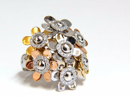 .86ct Natural Diamonds Floating Flower Petals Ring 18kt Cocktail Bundle 11186**