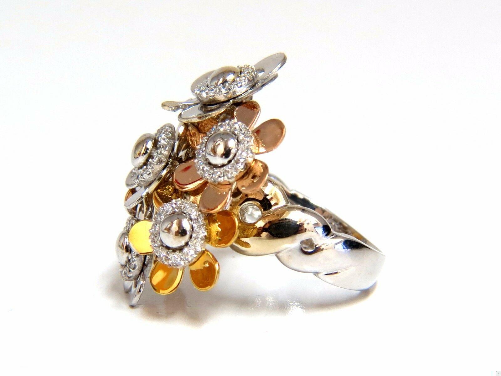 .86ct Natural Diamonds Floating Flower Petals Ring 18kt Cocktail Bundle 11186**