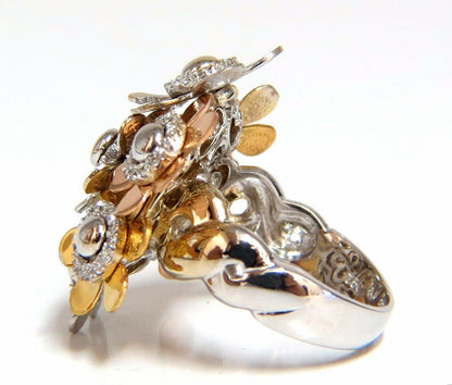.86ct Natural Diamonds Floating Flower Petals Ring 18kt Cocktail Bundle 11186**