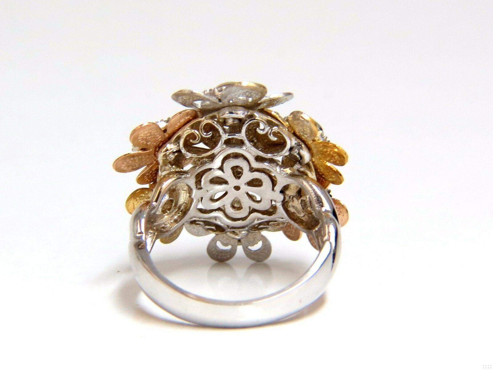 .86ct Natural Diamonds Floating Flower Petals Ring 18kt Cocktail Bundle 11186**