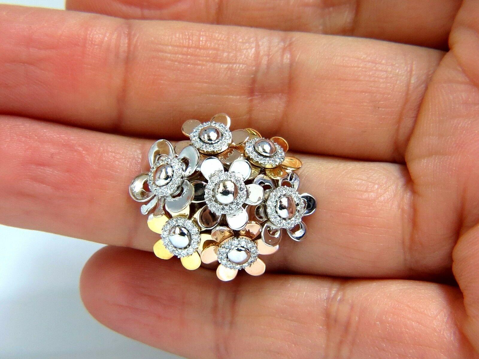 .86ct Natural Diamonds Floating Flower Petals Ring 18kt Cocktail Bundle 11186**