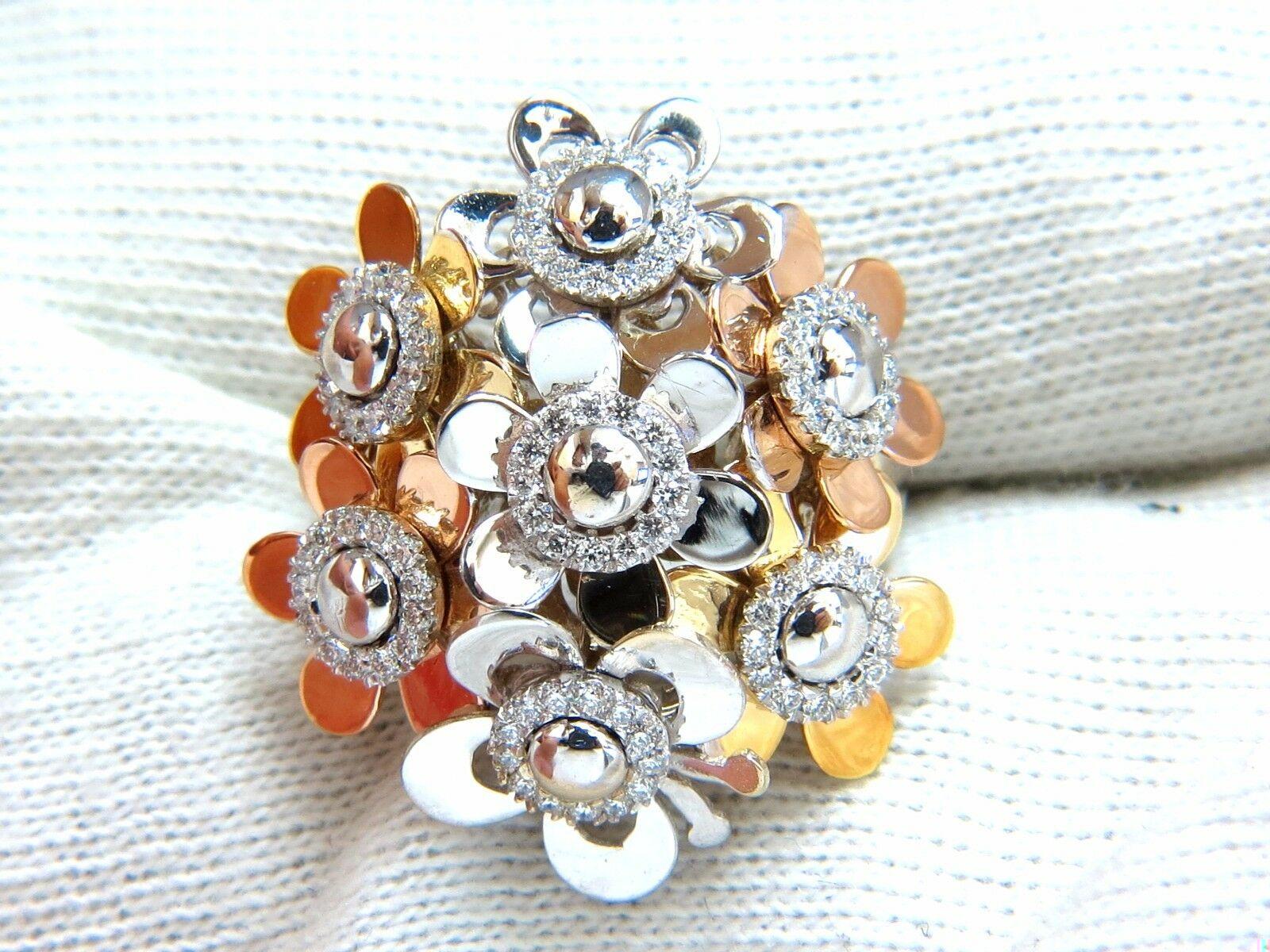 .86ct Natural Diamonds Floating Flower Petals Ring 18kt Cocktail Bundle 11186**