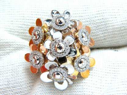 .86ct Natural Diamonds Floating Flower Petals Ring 18kt Cocktail Bundle 11186**