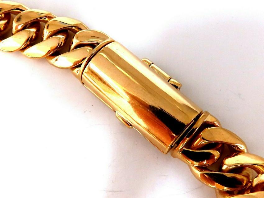 Classic Solid Cuban Link Necklace 14kt 447Grams 28inch 15.7mm Secret Snuff