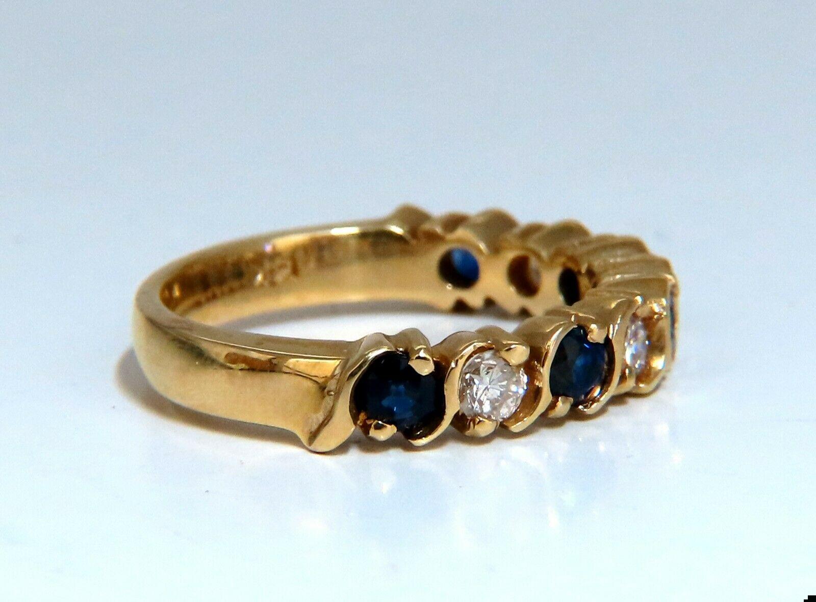 .90ct Natural Round Sapphires Diamonds Band 14 Karat 11336**