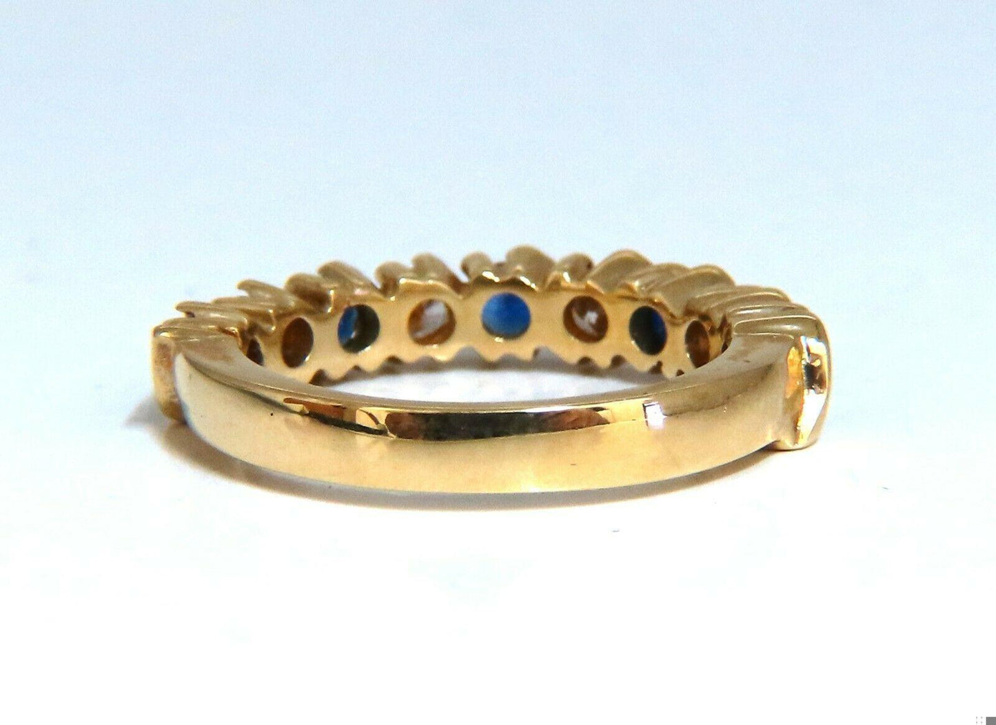 .90ct Natural Round Sapphires Diamonds Band 14 Karat 11336**