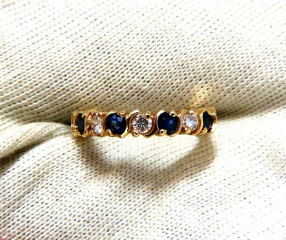 .90ct Natural Round Sapphires Diamonds Band 14 Karat 11336**