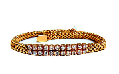 1.06 carat diamond id tag bracelet and weave pattern vintage deco 14kt 11414**
