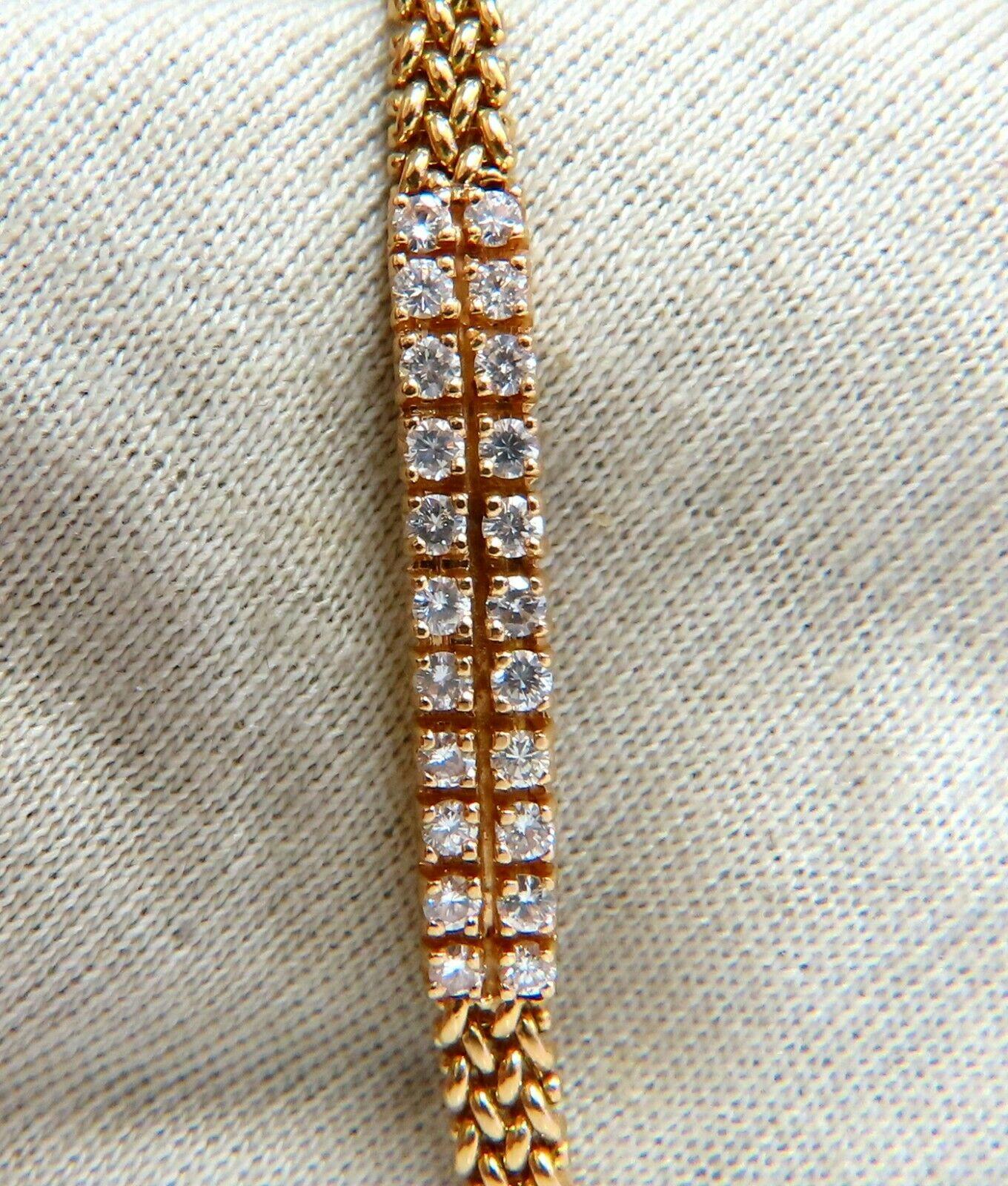 1.06 carat diamond id tag bracelet and weave pattern vintage deco 14kt 11414**