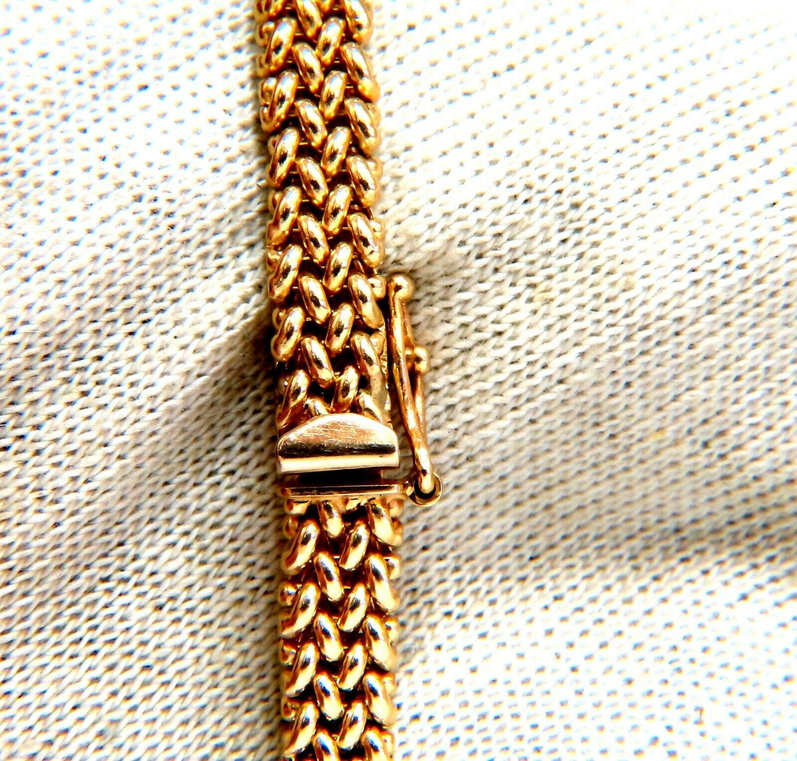 1.06 carat diamond id tag bracelet and weave pattern vintage deco 14kt 11414**