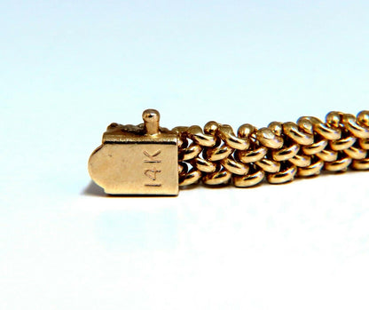 1.06 carat diamond id tag bracelet and weave pattern vintage deco 14kt 11414**