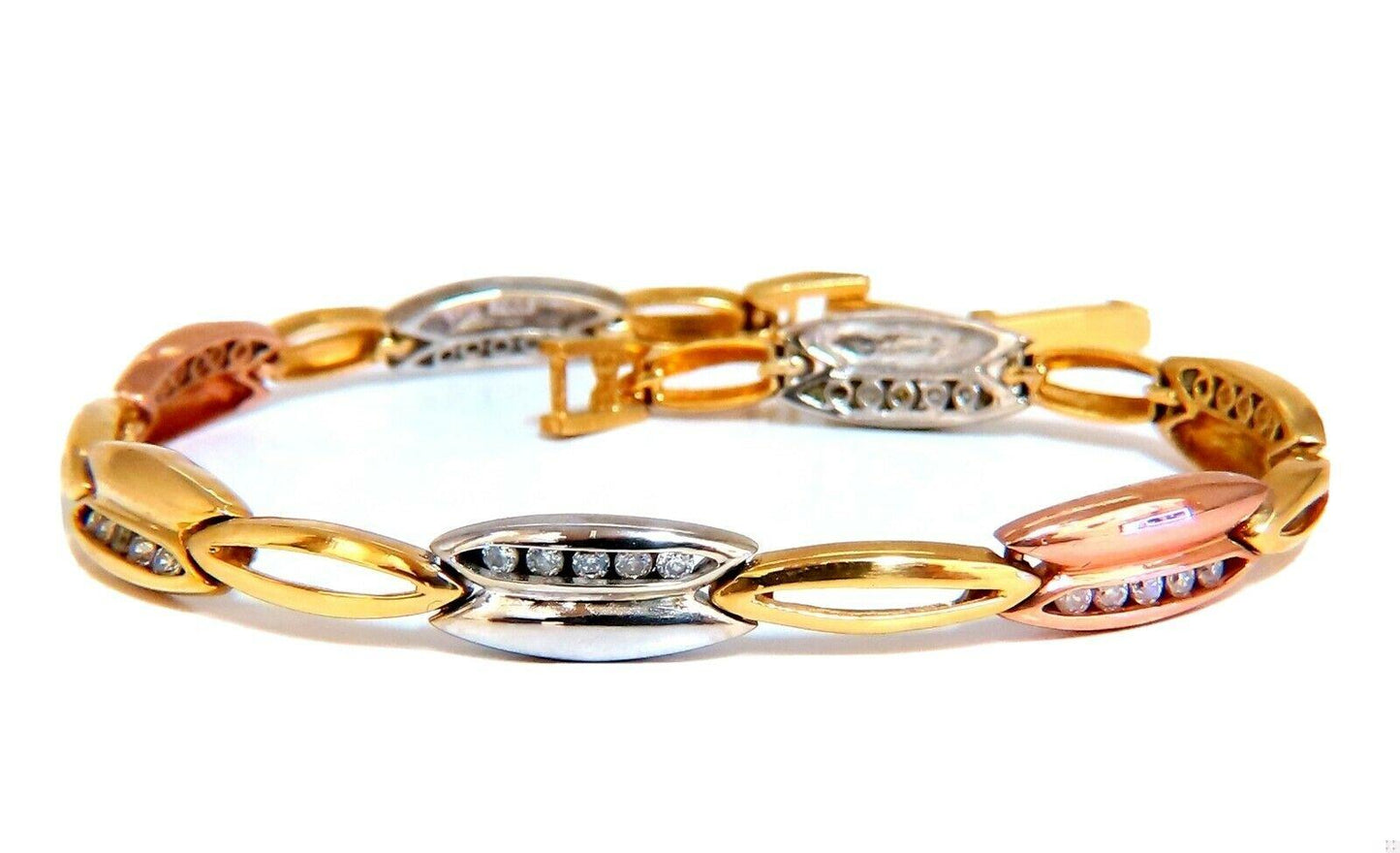 .70ct CZ channel set Arch link bracelet 14kt solid 11425