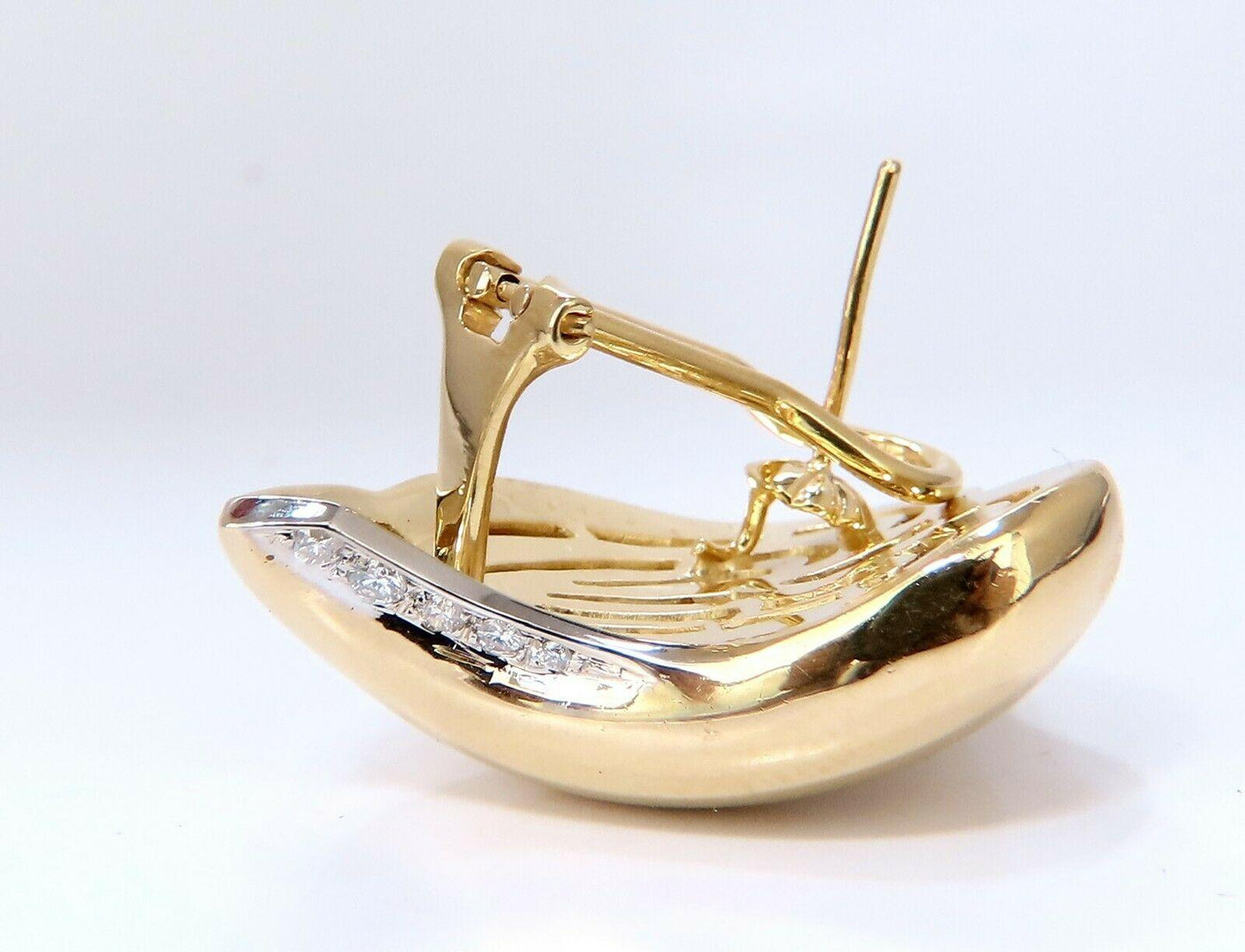 Caravelli .50ct Natural Dome Heart Diamond Earrings 18kt