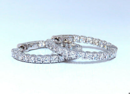 1.62ct Natural Round Diamond hoop earrings 14kt 25mm 11583**