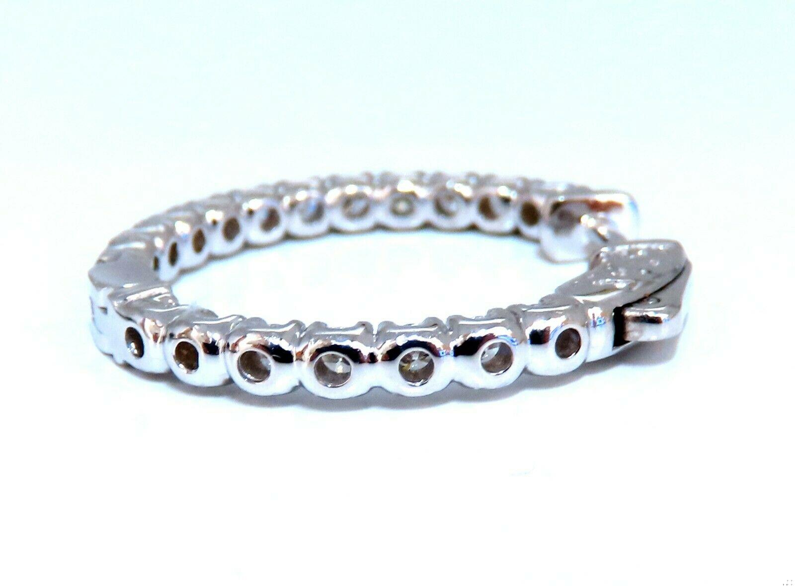 1.62ct Natural Round Diamond hoop earrings 14kt 25mm 11583**