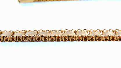 Reversible 5 Tier Curbed Band Link Gold Necklace 14kt gold 15 inch 9.8mm 11644**