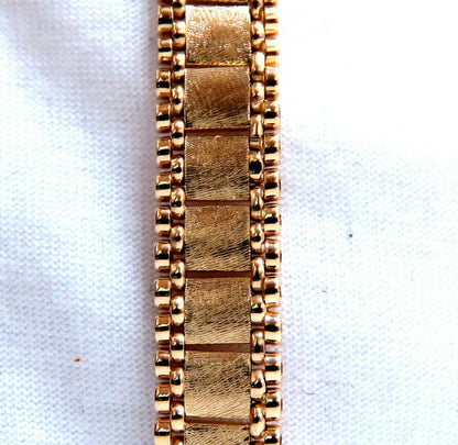 Reversible 5 Tier Curbed Band Link Gold Necklace 14kt gold 15 inch 9.8mm 11644**