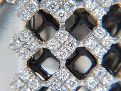 1.82CT DIAMONDS BEAD SET SANDWICHED BLACK UNDERLAY 3D BAND RING 18KT 10042