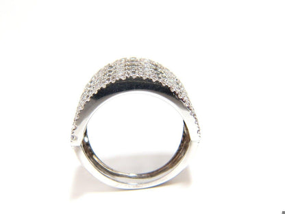 1.82CT DIAMONDS BEAD SET SANDWICHED BLACK UNDERLAY 3D BAND RING 18KT 10042