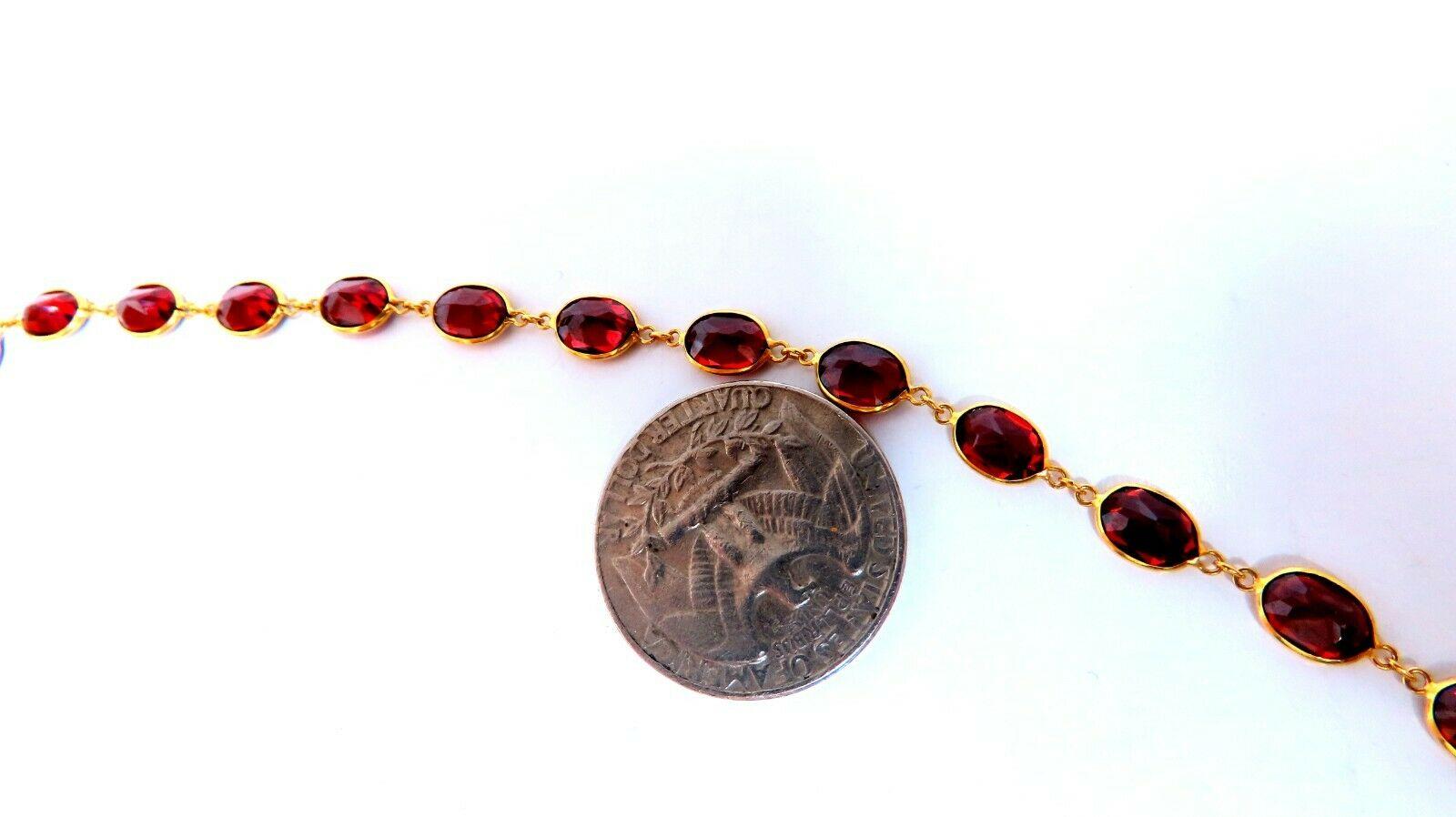 8ct Natural Garnet Yard Station Bracelet 14kt 11689**