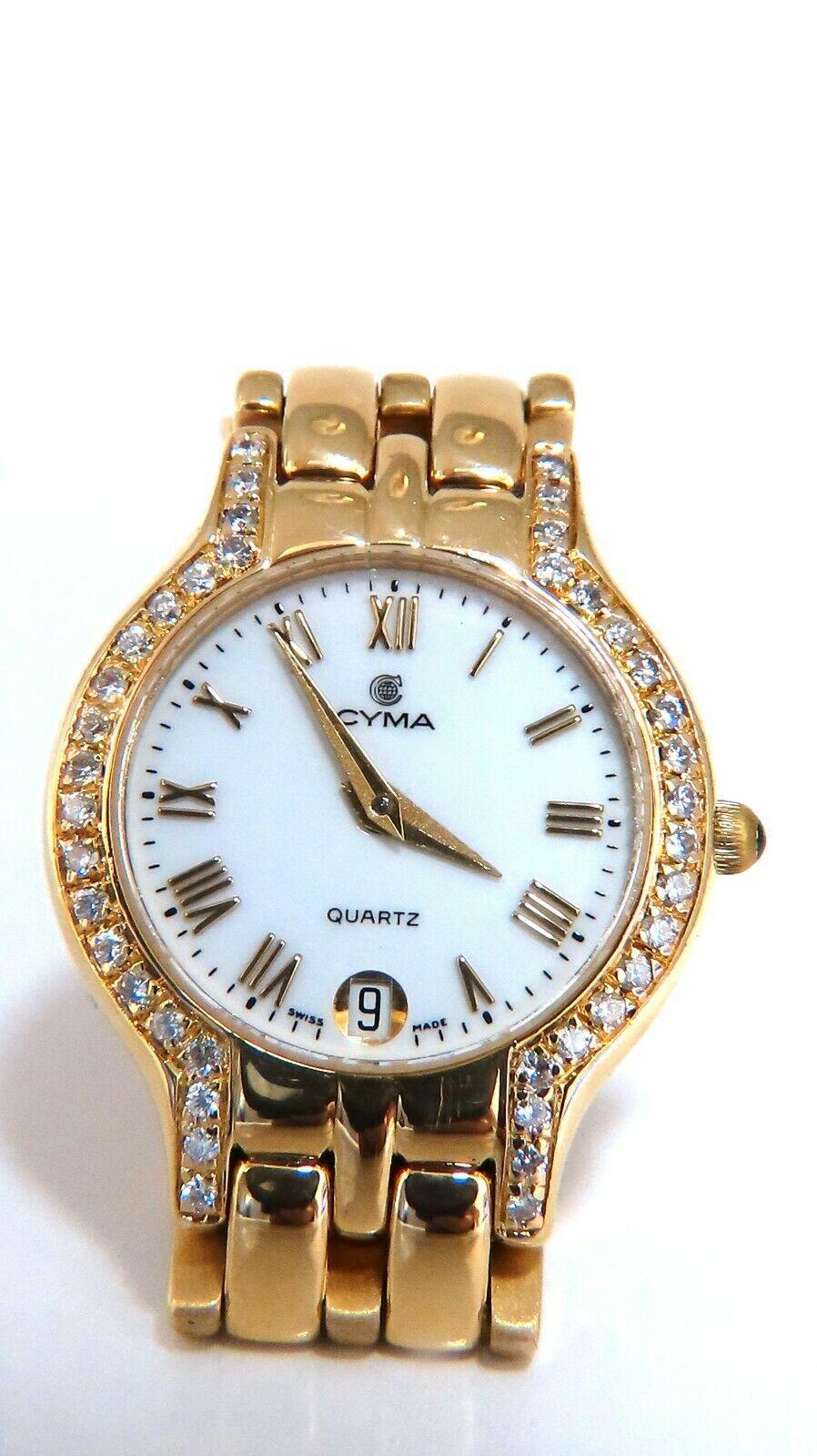 Cyma ladies gold diamond watch 14 karat