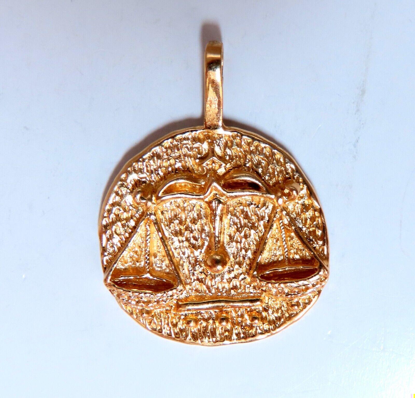 Libra zodiac horoscope solid gold charm handmade 14 karat**