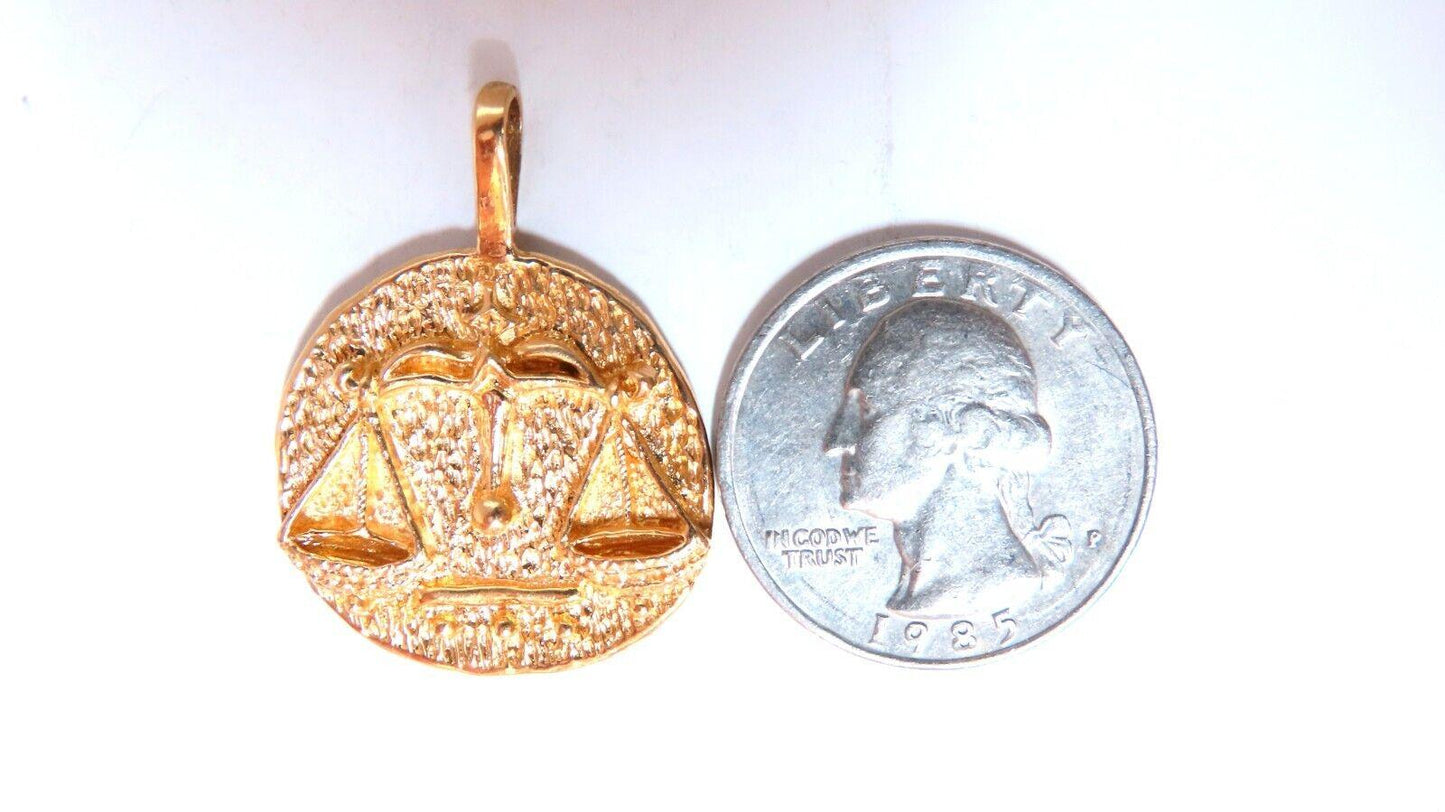 Libra zodiac horoscope solid gold charm handmade 14 karat**