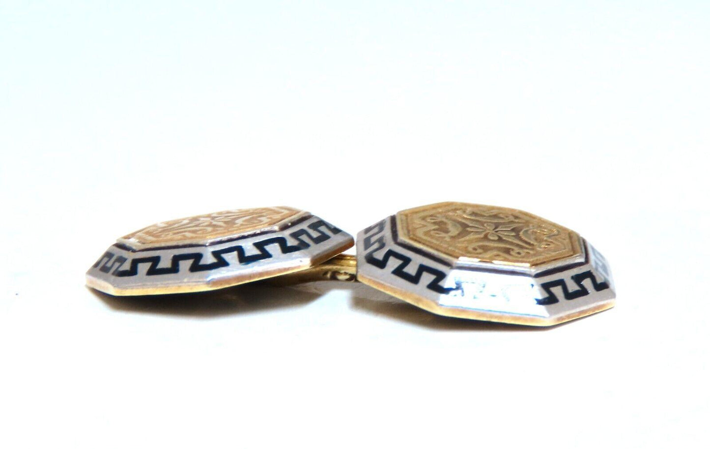 14kt European crest cufflinks vintage 11861**