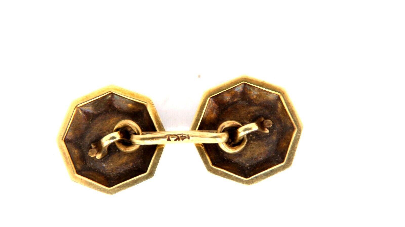 14kt European crest cufflinks vintage 11861**