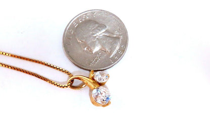 2.15ct round cz twin necklace 14kt 11894**